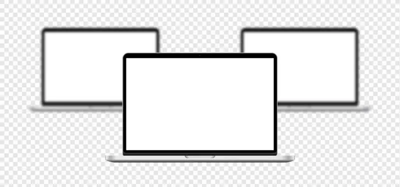 Three Laptops Composition PNG