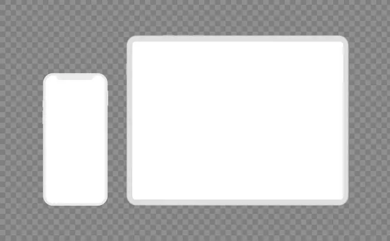 Minimalist Tablet and Smartphone Mockup PNG