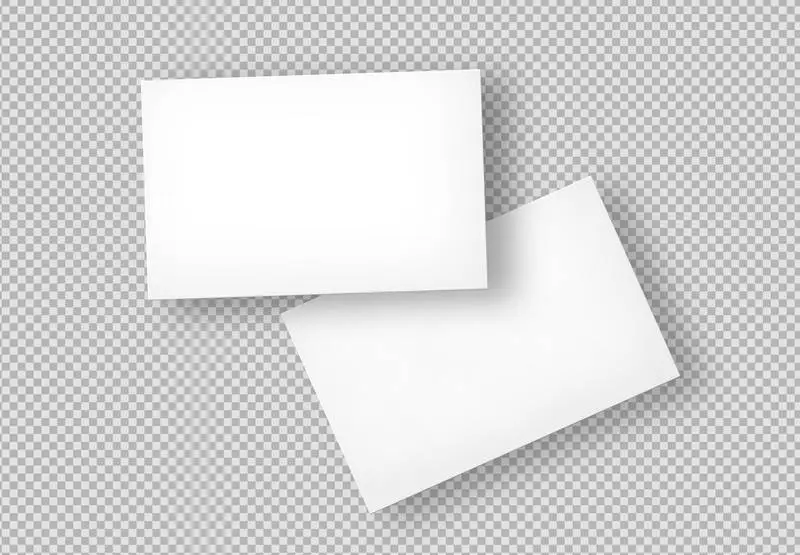 Isolated White Business Cards PNG