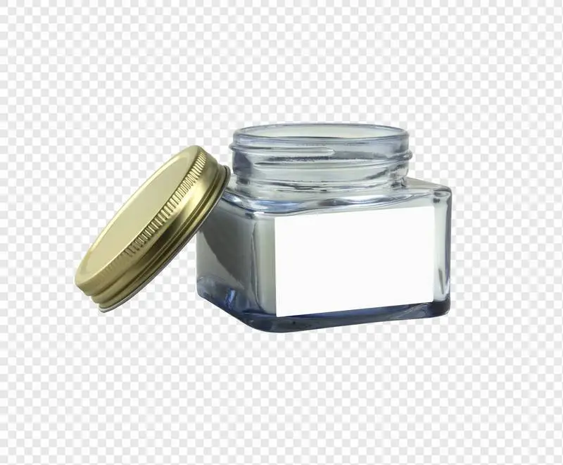 Glass Jar with Open Lid PNG