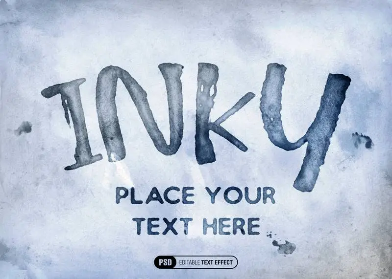 Wet Ink Text Effect PSD