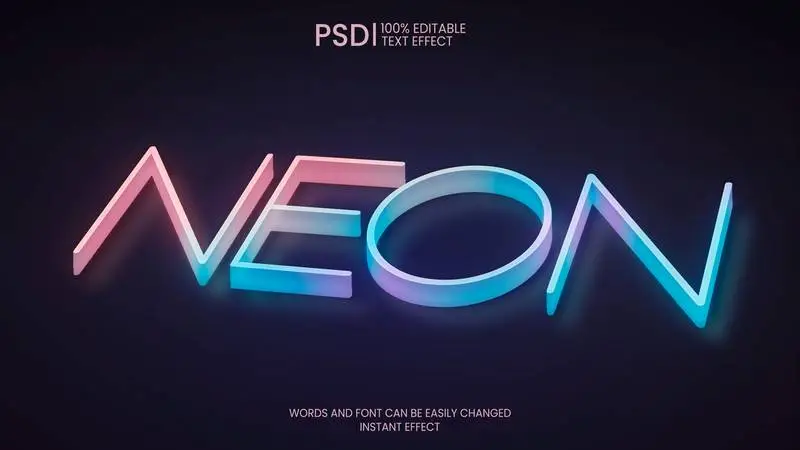 Neon Text Effect PSD