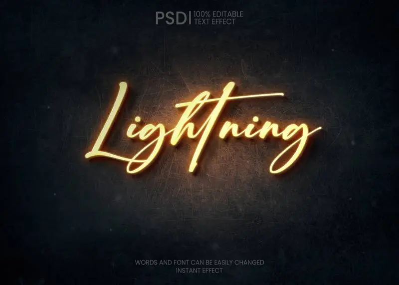 Shining Sign Text Effect PSD