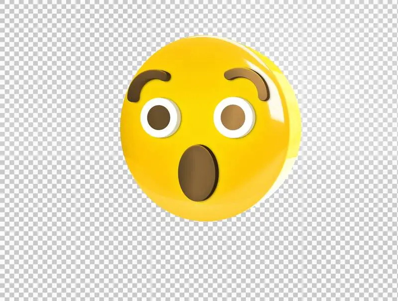 Circular 3D Emoji with a Sidelong Glance and Rejection Gesture PNG