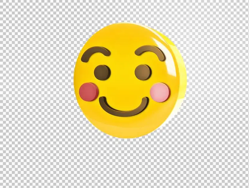 Circular 3D Emoji with Happy Face PNG