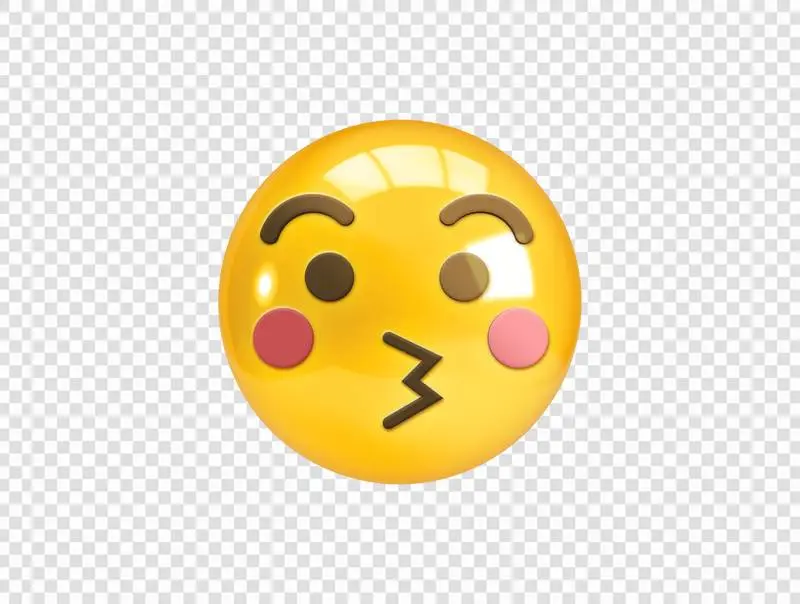 Realistic 3D Kissing Emoji PNG