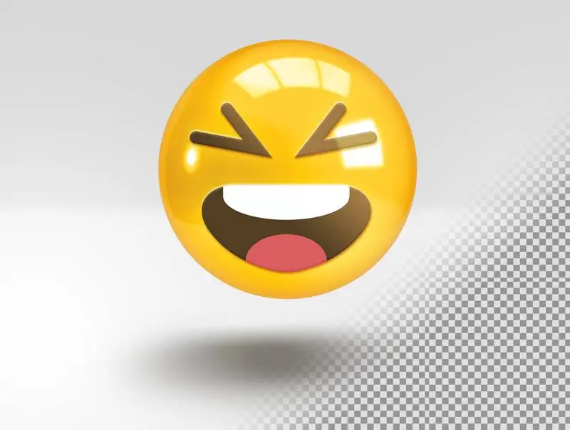 Realistic 3D Laughing Emoji PNG