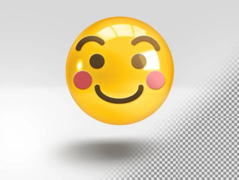 Realistic 3D Emoji with Happy Face PNG