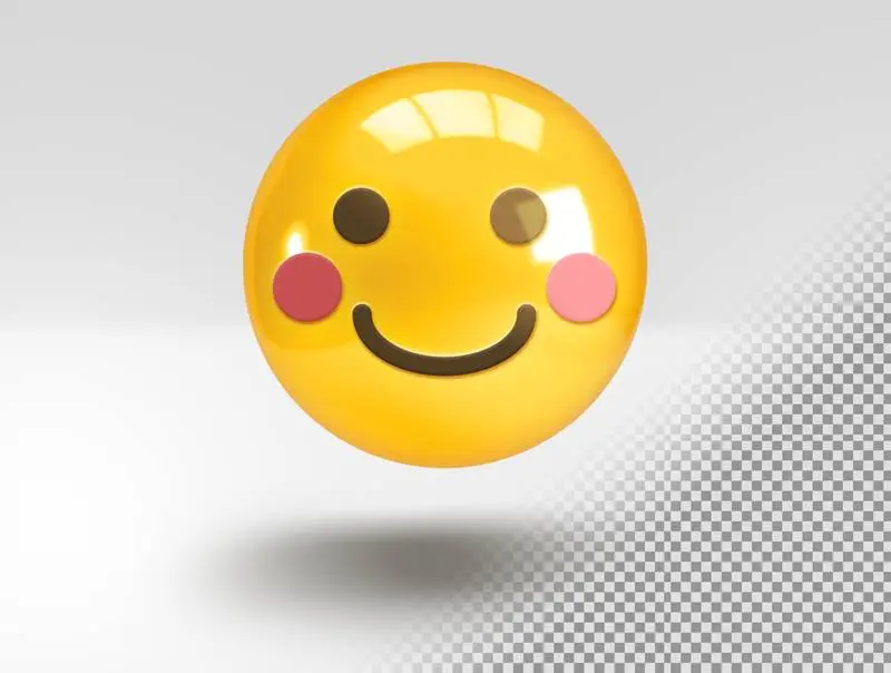 Realistic 3D Emoji with Happy Face PNG Resources
