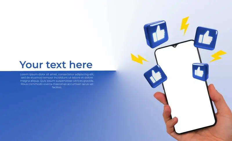 Banner for Romantic Conversation with 3D Icons on a Smartphone with Hand PSD