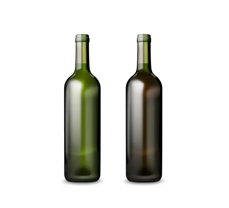Pack of Closed Bottles of Red and White Wine on a White Background Photo