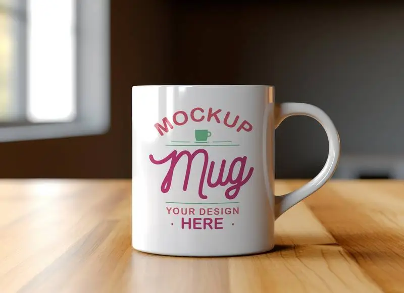 White Mug Mockup PSD