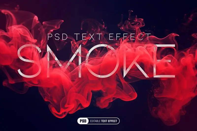 Editable Red Smoke Text Effect PSD