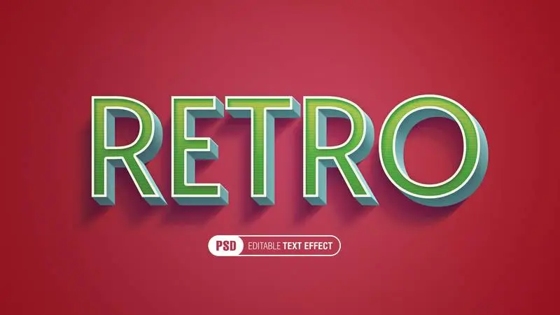 Editable Retro Text Effect PSD