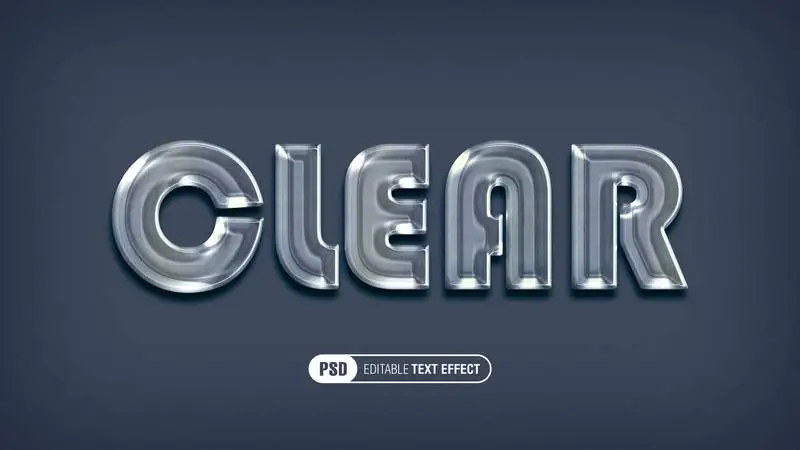 Transparent Glass Editable Text Effect PSD