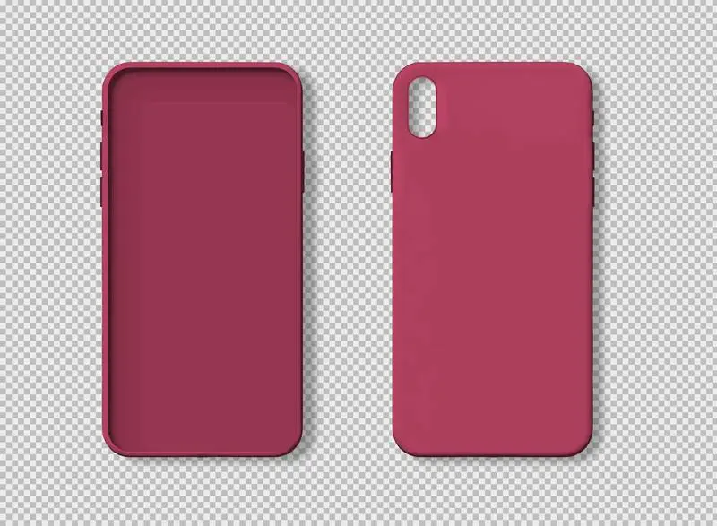 Photo of Peony Pink Smartphone Case from the Front and Back Isolated on Transparent Background PNG
