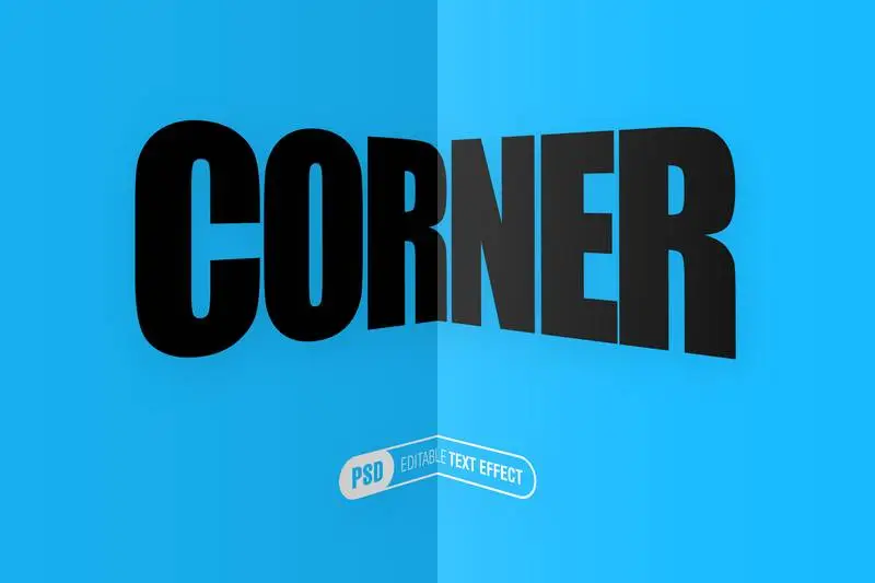 Editable Corner Text Effect PSD