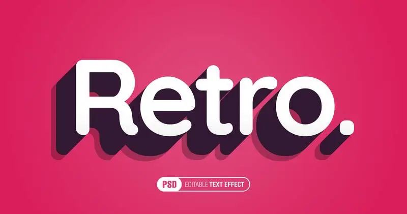 Simple 3D Shadow Text Effect PSD
