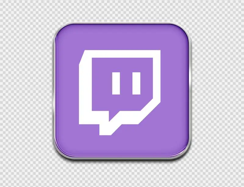 Twitch Logo in Enamelled Sheet Metal Style PNG