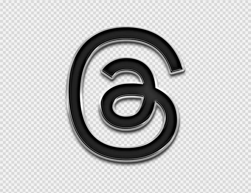 Threads Logo in Enamelled Sheet Metal Style PNG