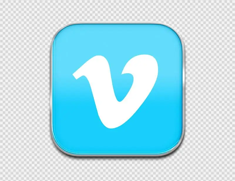 Vimeo Logo in Enamelled Sheet Metal Style PNG