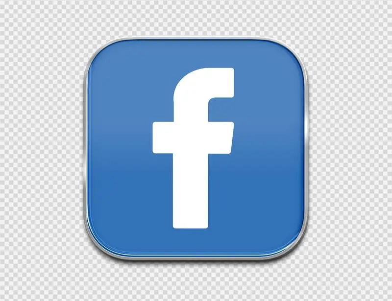Facebook Logo in Enamelled Sheet Metal Style PNG