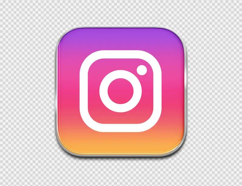 Instagram Logo in Enamelled Sheet Metal Style PNG