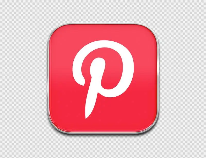 Pinterest Logo in Enamelled Sheet Metal Style PNG