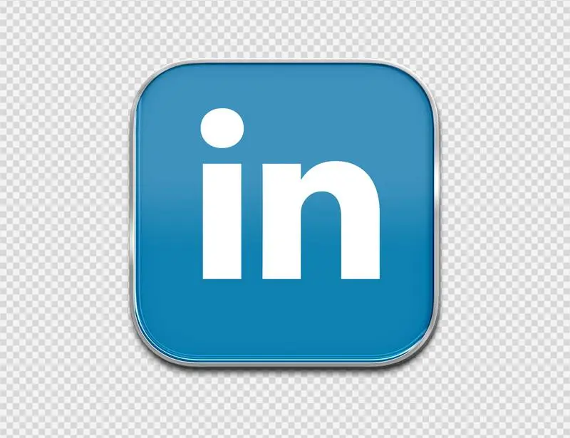 LinkedIn Logo in Enamelled Sheet Metal Style PNG