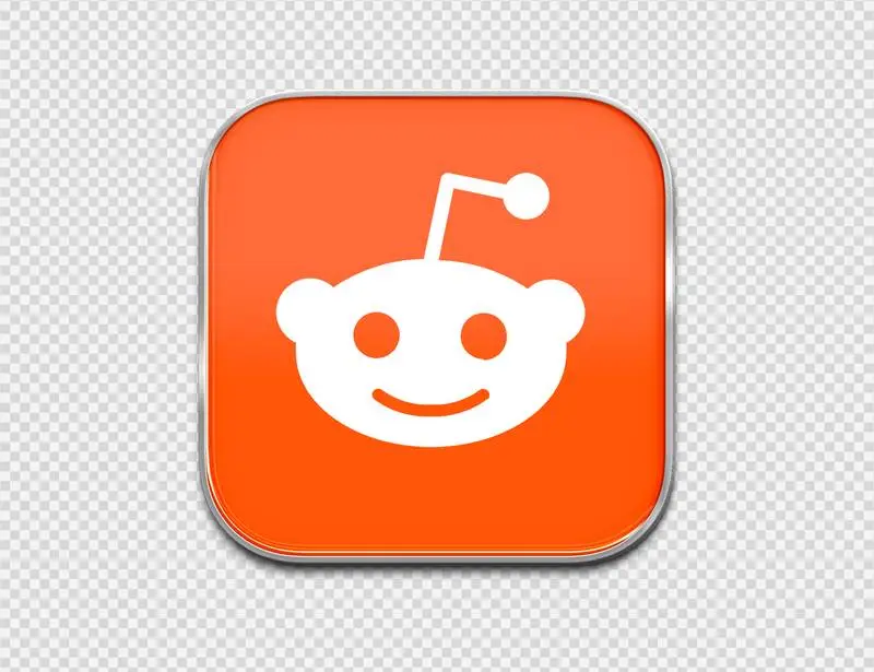 Reddit Logo in Enamelled Sheet Metal Style PNG