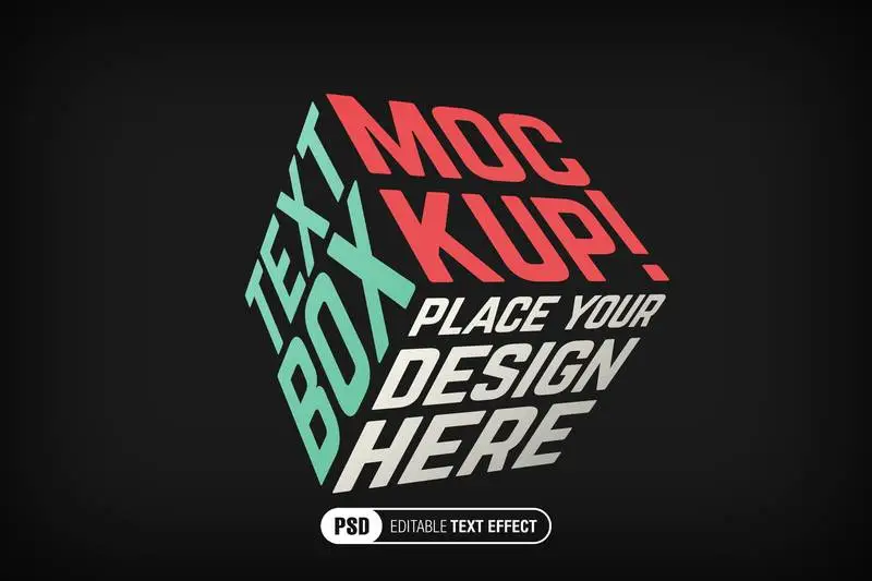 Editable Box Text Effect PSD