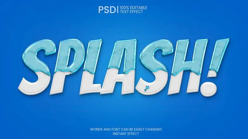 Water Splash Text Effect PSD