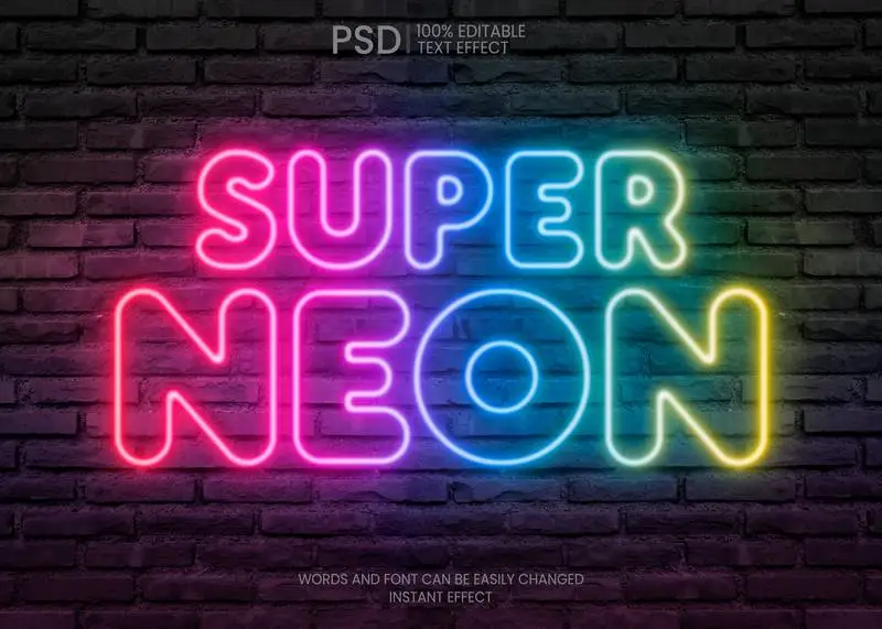 Neon Text Effect Vibrant