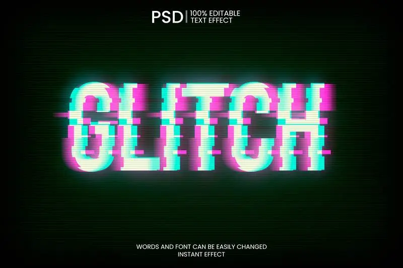 Glitch Text Effect Futuristic