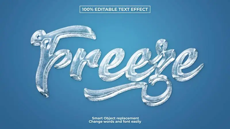 Frozen Text Effect PSD