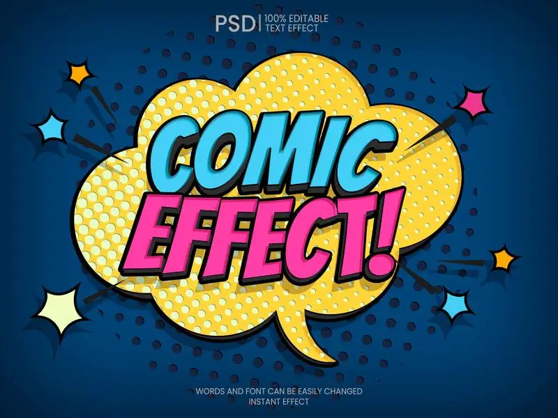 Comic Text Effect PSD