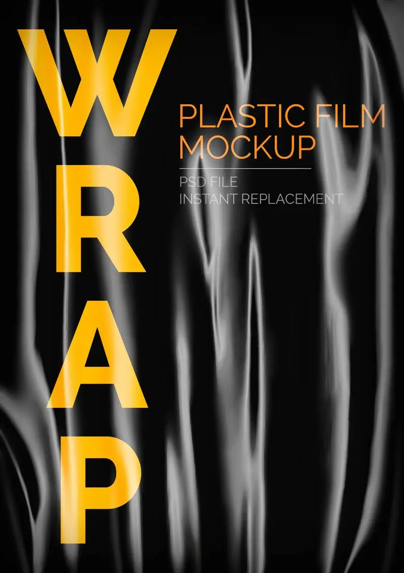 Transparent Plastic Wrap Effect Mockup PSD