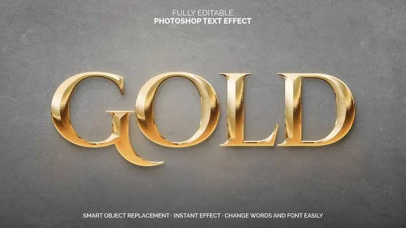 Gold Text Effect PSD Templates