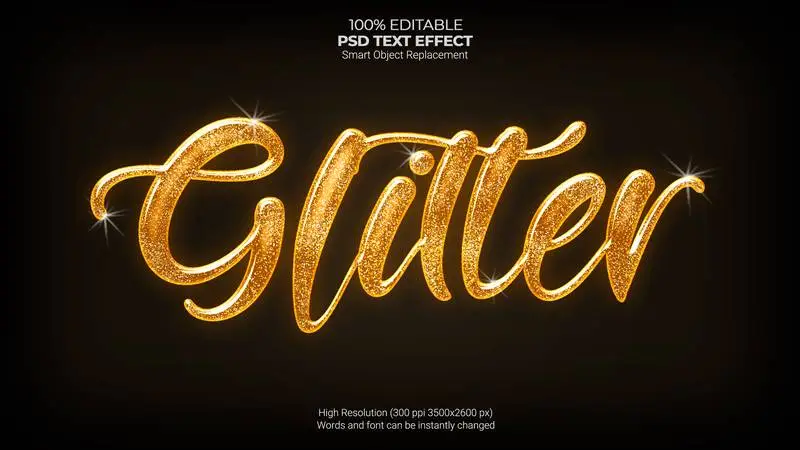 Glitter Text Effect PSD