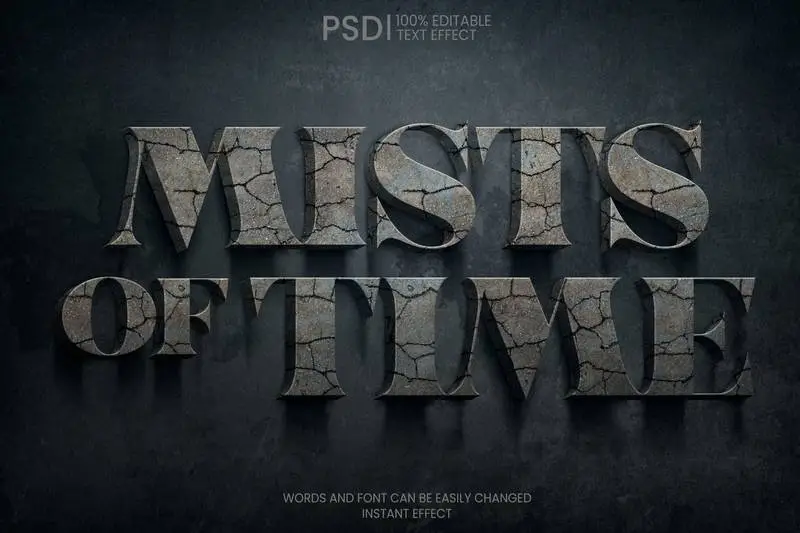 Ancient Stone Text Effect PSD
