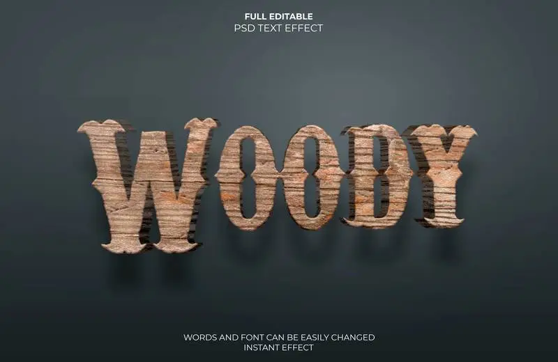 Wood Text Effect PSD Templates