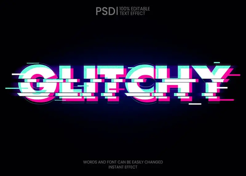 Glitch Text Effect Digital