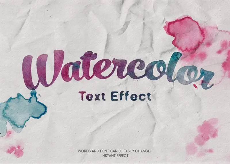 Watercolour Text Effect PSD