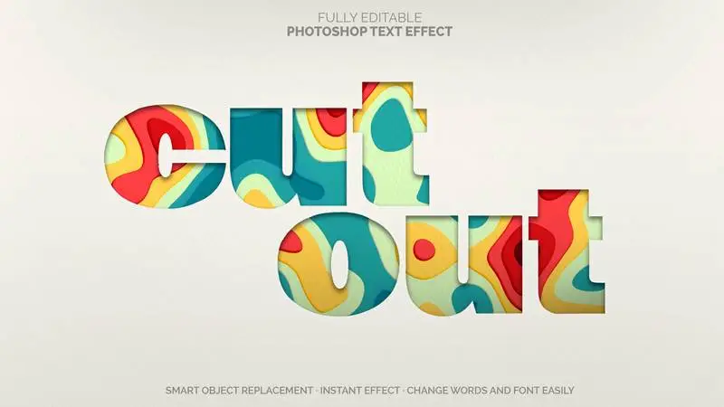 Cut Paper Text Effect PSD
