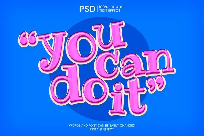 Editable 3D Pink Cartoon Text Effect PSD