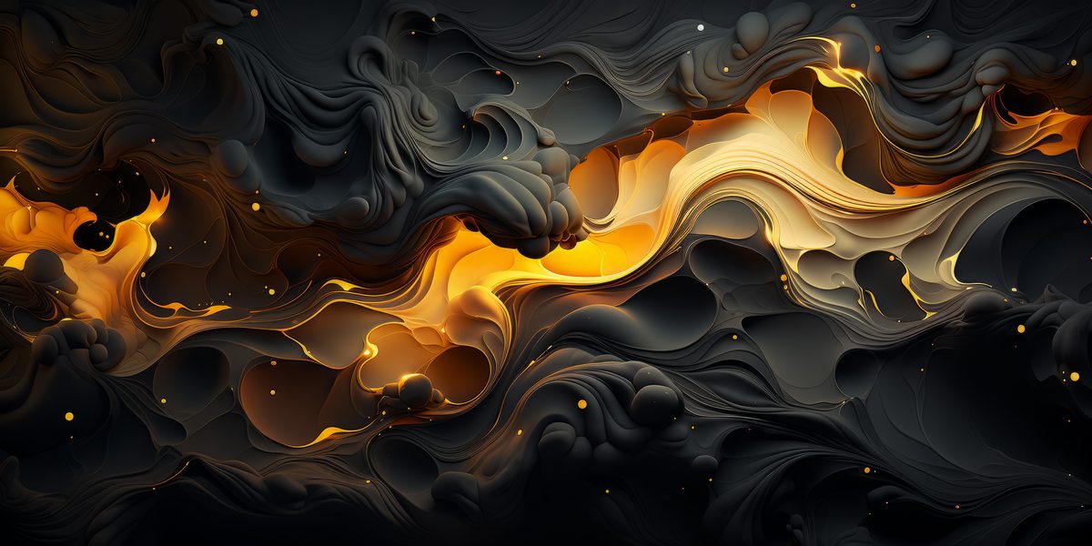 Abstract Black and Yellow Fluid Background