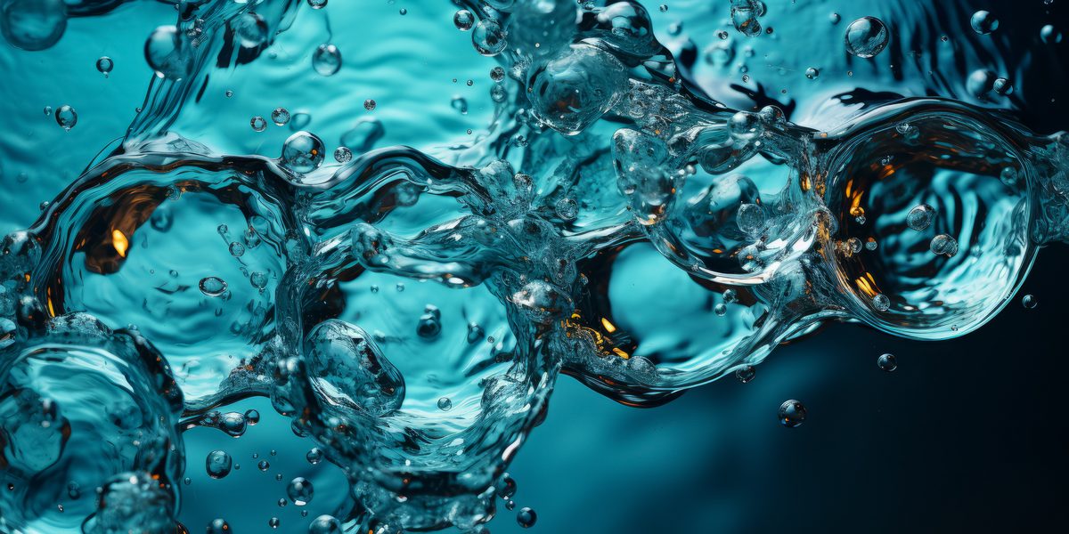 Abstract Close-Up of Water Flow and Bubbles