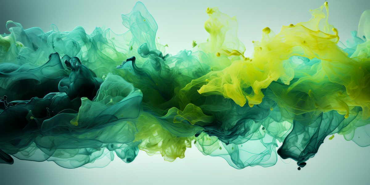 Abstract Green Paint Swirls