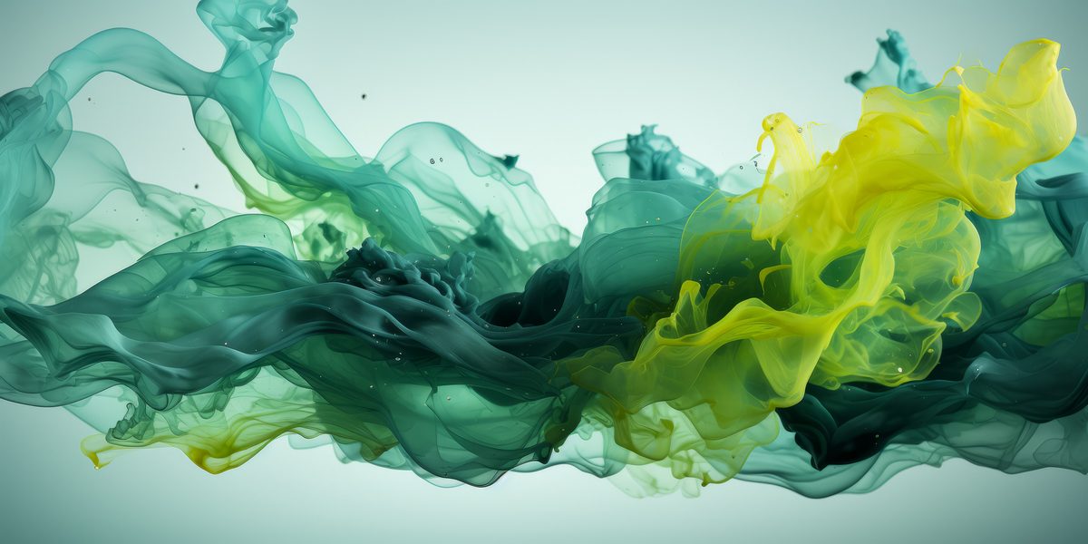 Abstract Green-Toned Paint Flow