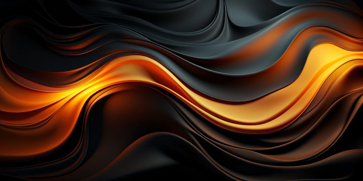 Abstract Wavy Black and Orange Background